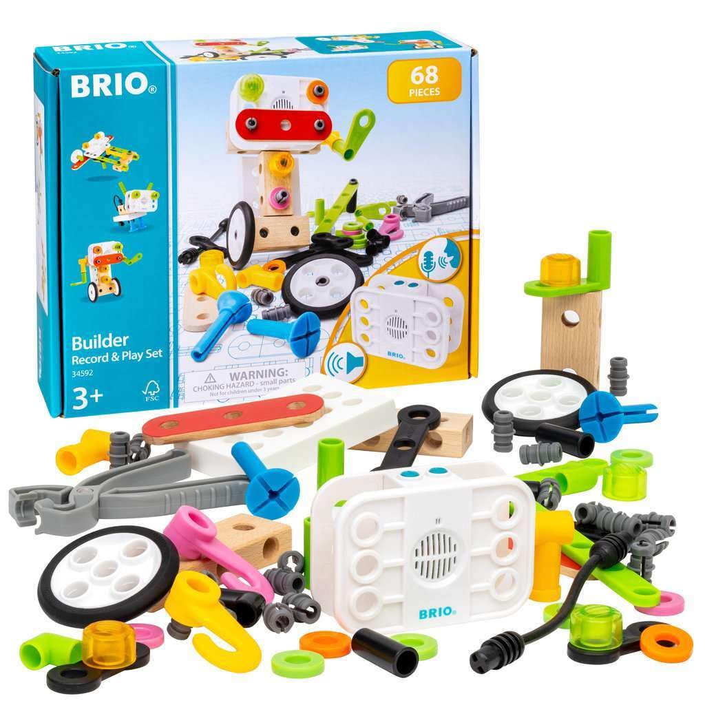 BRIO Wooden Rail Educational Toy Builder Record Play Ages 68 Item Gift & Set, 3+, Pieces, No. 34592, Birthday/Christmas