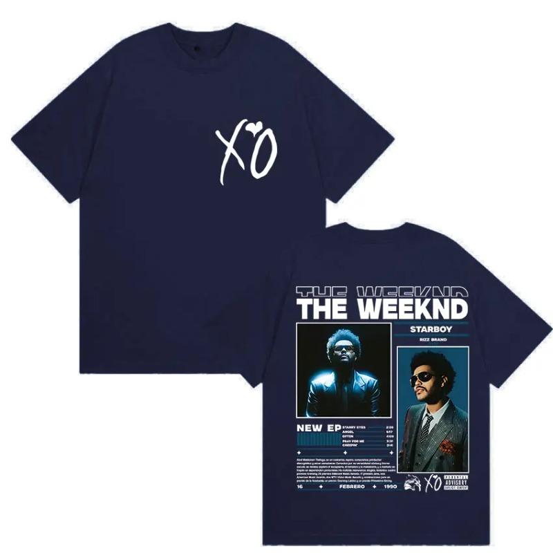 Рэпер THE WEEKND STARBOY XO Тур 2026 Ретро Графические Футболки Мужская Мода Хип-Хоп Оверсайз Хлопковая Футболка Мужчина Фанаты Уличная Одежда
