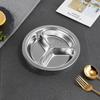 20cm silver three-compartment children's plate