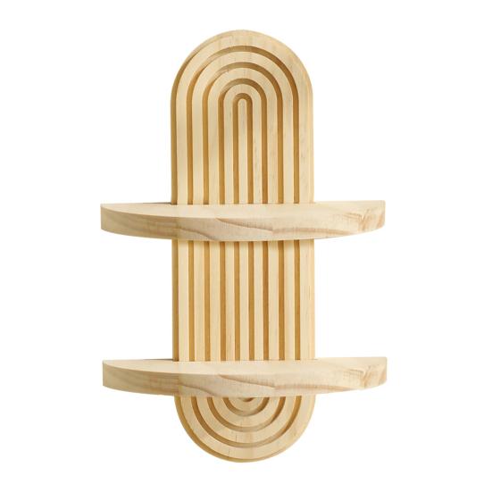 Овальная спиральная настенная плавающая полка Богема Фермерский дом Рустик Деревянная настенная полка для демонстрации Декорация Гостиная Спальня Ванная комната Стеллаж для хранения