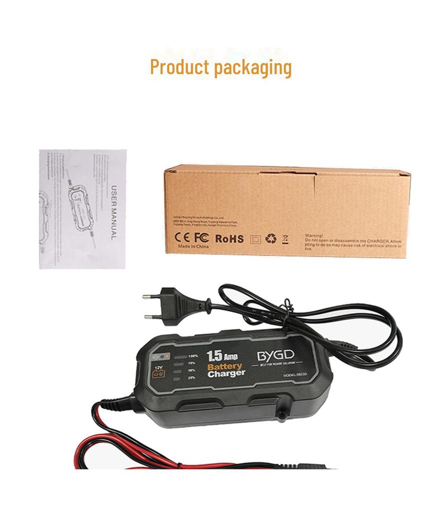 12 В интеллектуальное зарядное устройство для свинцово-кислотных аккумуляторов для автомобилей и мотоциклов