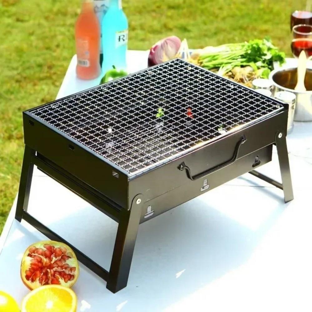 Thickened Outdoor Barbecue Grill Space-saving Grill Rack Camping Folding Carbon Grill Camping
