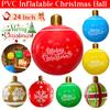 60cm Giant Inflatable Christmas Balls PVC Giant Big Large Balls Xmas Tree Decorations 24 Inch Outdoor Holiday Yard Lawn Ball