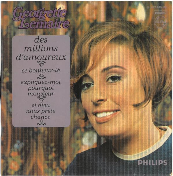7-дюймовая пластинка GEORGETTE LEMAIRE Des Millions Damoureux 437465BE PHILIPS 1969 Франция Поп Б/у