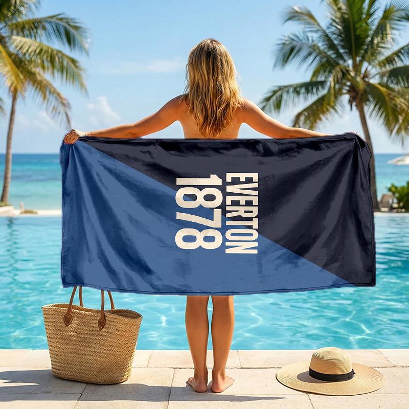 Everton Football Beach Towel Soft Microfiber Summer Towel Quick Dry Absorbent Towel for Beach Swimming Pool Travel