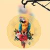 Vibrant Parrot Wind Spinner for Garden Decor 360 Degree Rotating Hanging Art with Colorful Floral Design