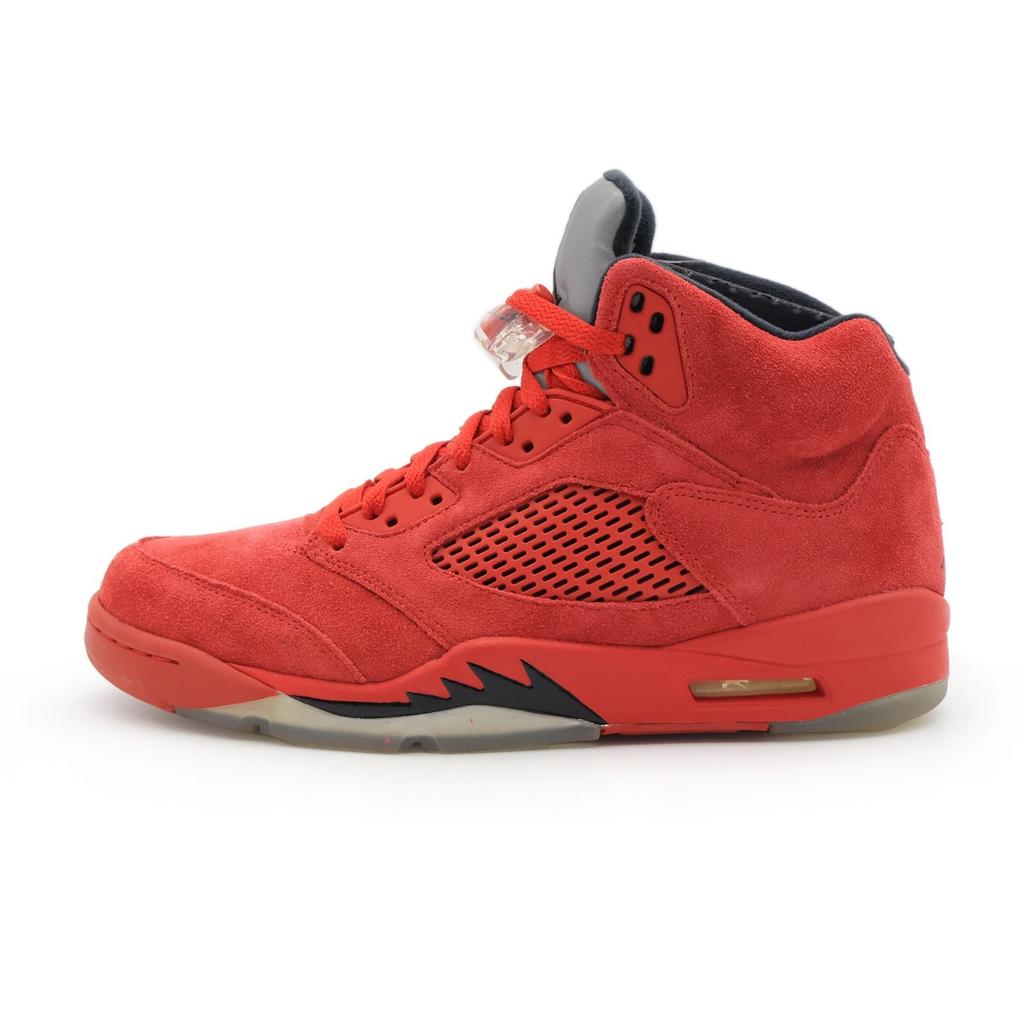 136027-602 Nike Air Jordan 5 High Retro Университетский Красный Замша Серебристый (Мужской)