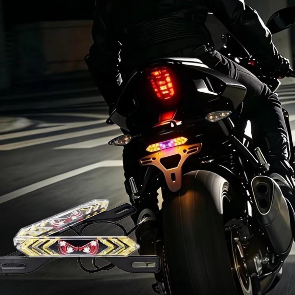 Waterproof Demon Eye Motorcycle Tail Light Bright LED Brake Light Rear Taillight Motorcycle