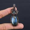 Labradorite Pendant, Handmade Gemstone 999 Copper Wire Wrapped Pendant Antique Jewelry, For Gift Silver Jewelry