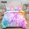 Colorful Marble Duvet Cover Abstract Geometric Bedding Set King Queen For Adults Kids Bedroom Decor Microfiber Comforter Cover