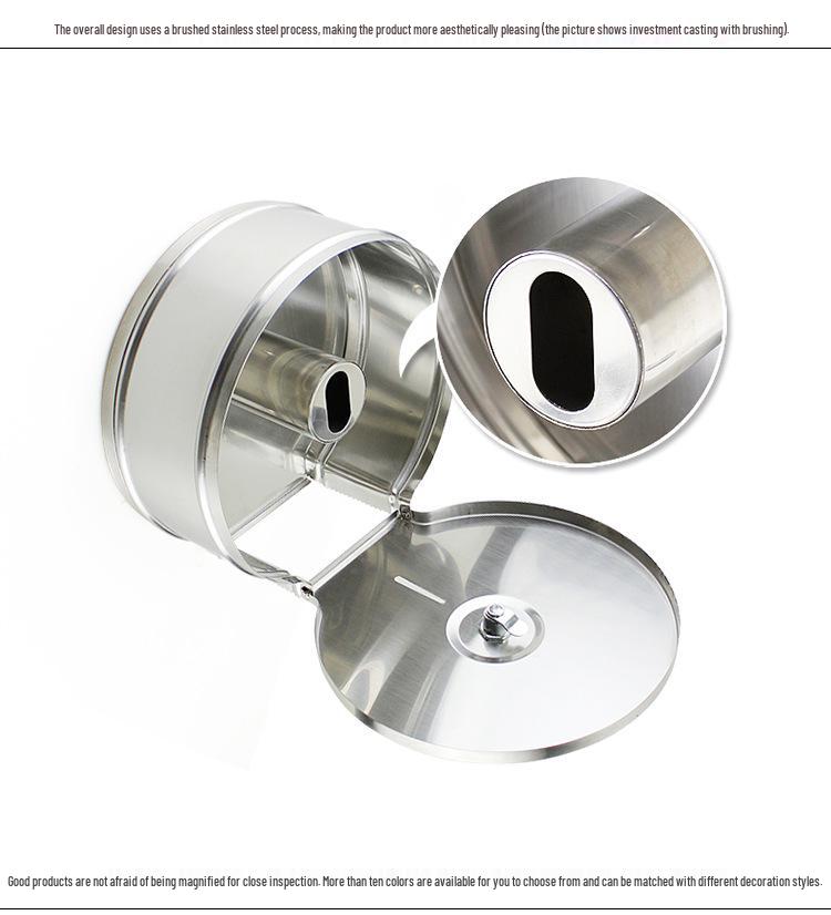 Stainless Steel Wall-Mounted Waterproof Toilet Paper Holder - Punch-Free Large Roll Design