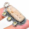 Fossil Coral, Citrine 925 Sterling Silver Jewelry Pendant 2.25" I9i60