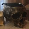 Desktop Stationery Storage Skull Planter, Resin Head Flower Pot, Halloween Candy Bowl, Spooky Skeleton Planter Gothic Decoration for Tabletop Home Bar