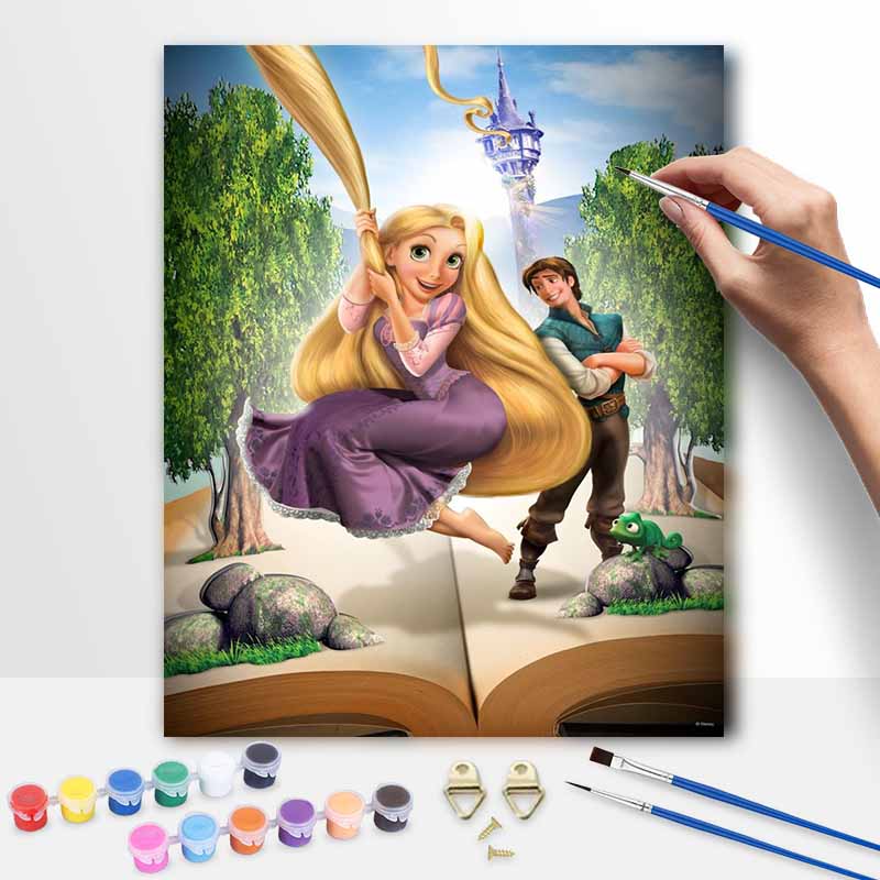 Disney Рапунцель DIY Масляная живопись Арт-картина Набор для рисования Домашний Декор Стены Ручная работа Подарок для Фанатов Принцесс Домашняя Арт-картина Декор Стены Подарок