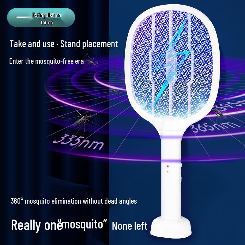 Electric Mosquito Swatter: Folding, Handheld, Rechargeable with Automatic Luring and Killing Lamp