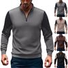Mens Sweatshirt Color Block Long Sleeve Stand Up Collar Golf Shirts Mock Neck Casual Pullover Top