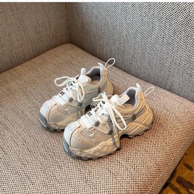 Версия из коровьей кожи~ полированные ретро папины кроссовки женские тренд 2025 новые сетчатые дышащие легкие на толстой подошве повседневные спортивные туфли