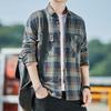 Осенне-зимняя хлопковая рубашка, трендовая клетчатая рубашка из овечьей шерсти, утолщенная, теплая, для мужчин