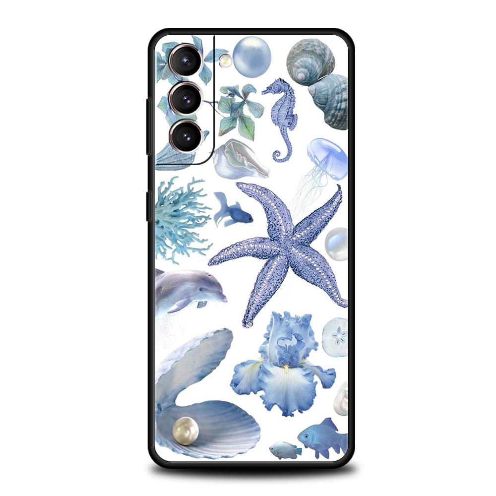 Чехол для телефона 'Животные синего океана' для Samsung Galaxy S25 Edge S24 S23 S22 Ultra S20 S21 FE 5G S10 S9 Plus S10E Мягкий чехол