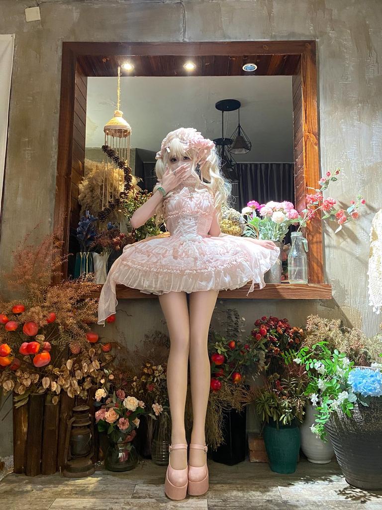 XHSUKADO Платье-сарафан Lolita JSK с кружевом Это милое готическое платье лолиты с и принцессы Mori Girl Идеально для кроссдрессинга