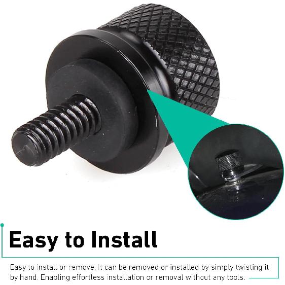 WZP Motorcycle Seat Bolt Screw Rear Mount Screw Kit, Aluminum Alloy Knurled Fender Rear Seat Bolts Screw and Nut Kit, Compatible with Harley Davidson