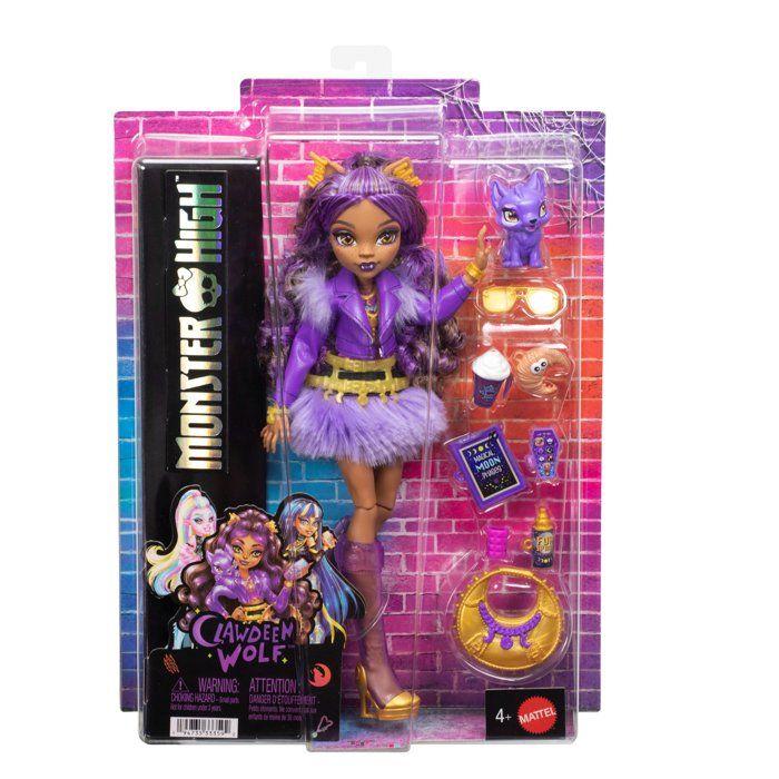 Кукла-модель - MONSTER HIGH - JHK30 - Клодин В школу - Питомец - Золотые украшения - 7 аксессуаров
