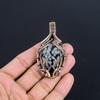 Snowflake Obsidian Pendant, 999 Copper Wire Wrapped Gemstone Handmade Dainty Jewelry Pendant, For Her