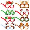8Pcs Eyeglasses Frames For Christmas Party Decorations Funny Santa Gingerbread Man Photo Props Paper Glasses Gifts Happy Newyear