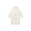 Solid Color Casual Long Down Jacket With Large Pockets Women Outerwear White 621696-17
