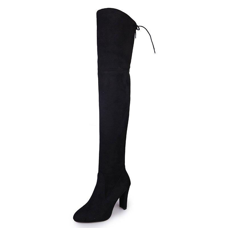 Over The Knee Boots Women Slim Thigh High Boots Suede Pointed Toe Shoes Women Winter Boots High Heels Rome Style Mujer Botas New