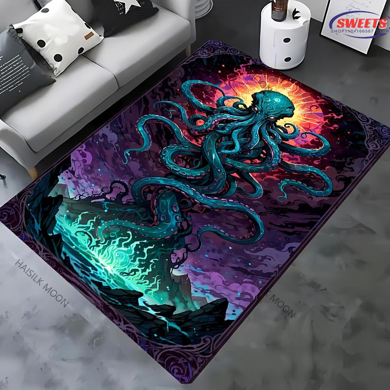 Octopus Theme Printed Rug for Living Room Large Area Decorate Carpet Non-slip Sofa Mat Modern Home Fashion Floor Mats
