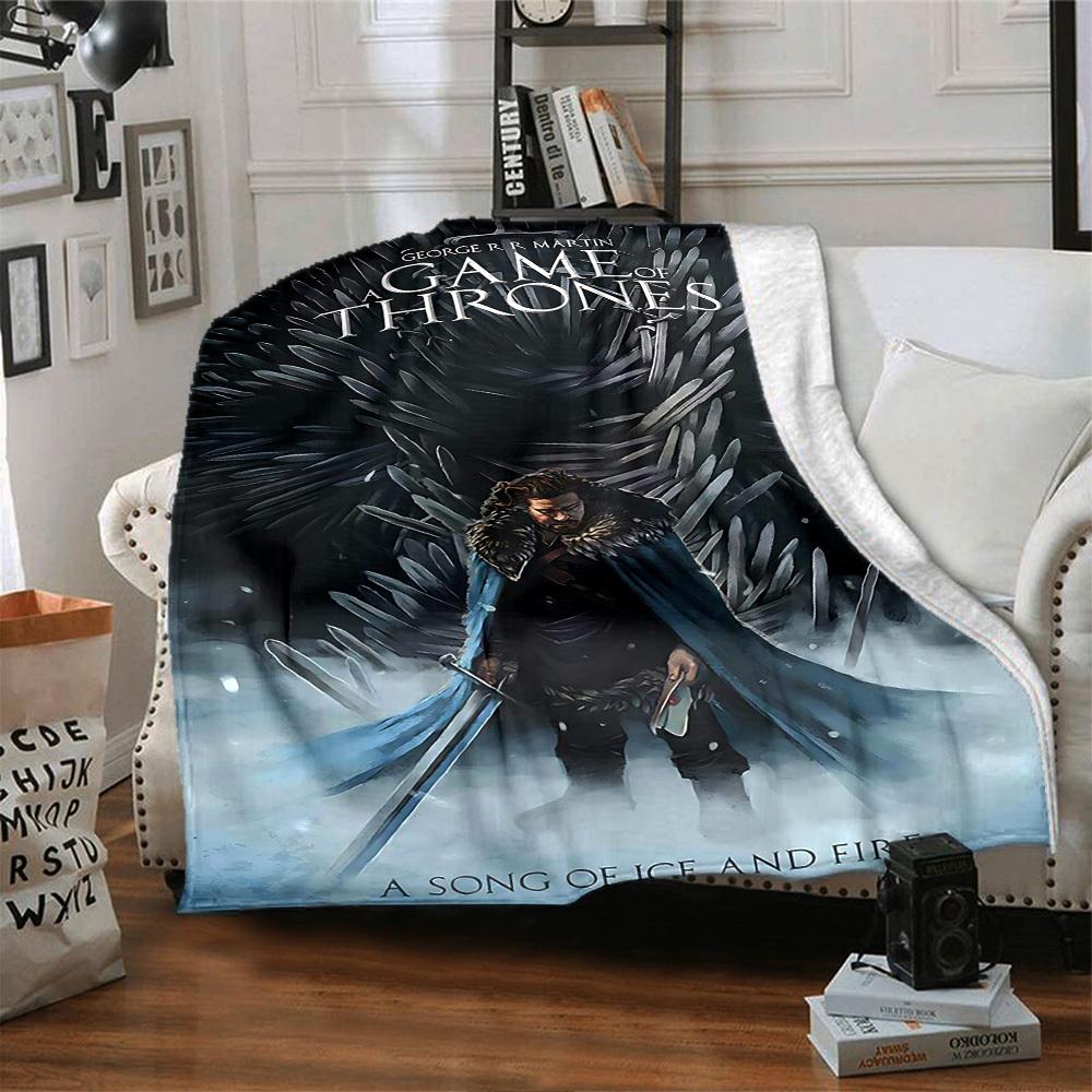 1pc Game of Thrones A Song of Ice and Fire Blanket Lightweight Flannel Throw for Sofa Bed Travel Camping Livingroom Office Couch Chair 1150KK
