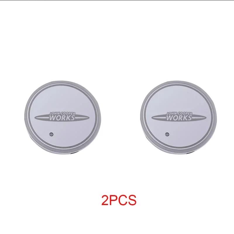 2pcs Car Led Light Cup Coaster Mat Drinks For f333 Cooper JCW F54 F55 F56 R54 R55 R56 Clubman Countryman Seven-tone LED Luminous 333f