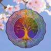 Vibrant Metal Mandala Wind Spinner – Tree of Life Design, Outdoor Hanging Decor for Garden, Patio & Holidays (Christmas, Halloween, Mother’s Day