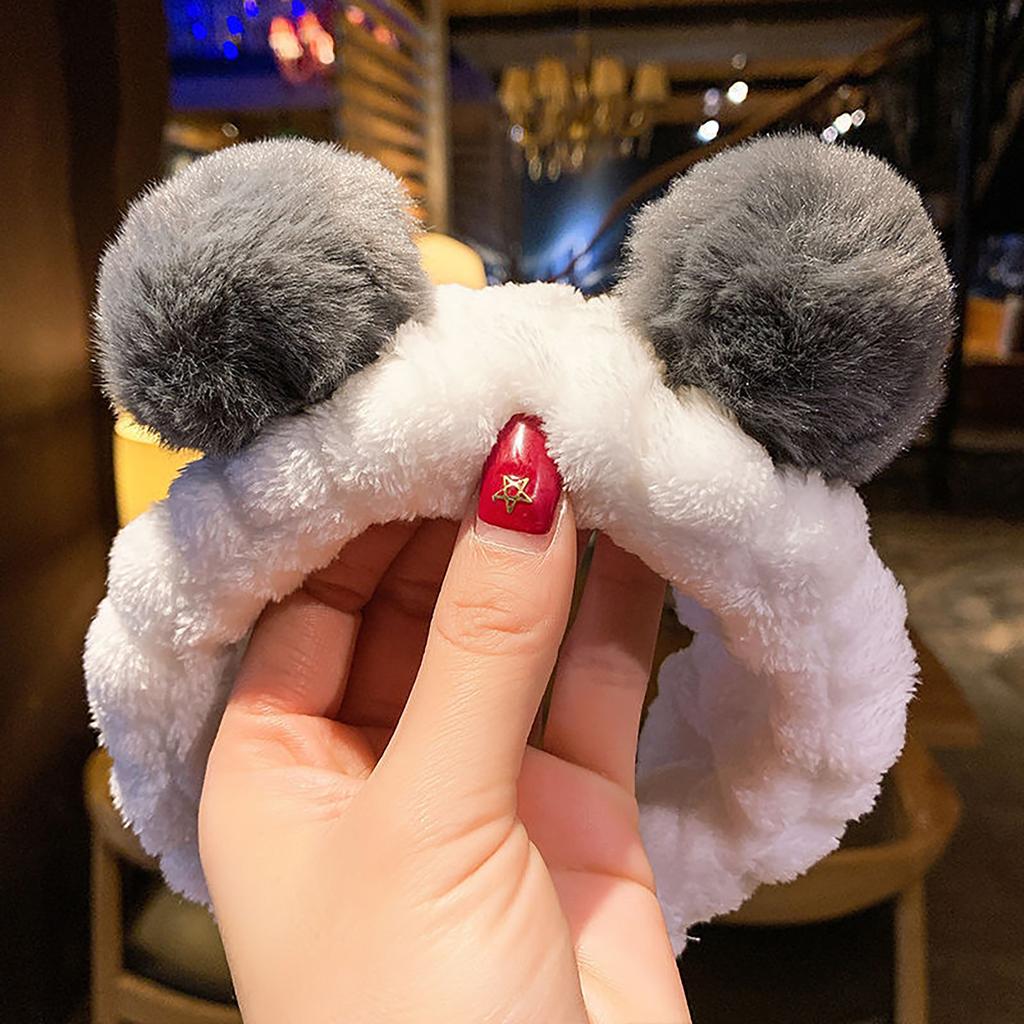 Женская повязка на голову для мытья лица, повязка на голову, симпатичные ушки, галстук-бабочка, повязка для волос с эффектом мытья и макияжа