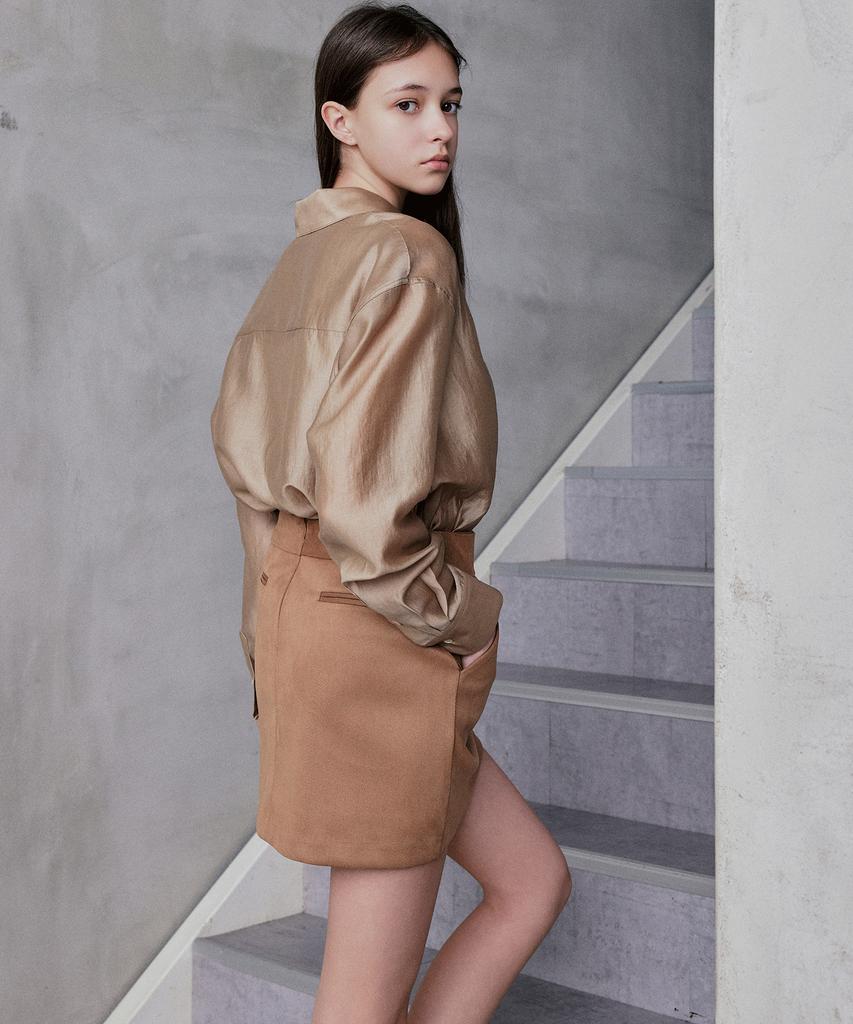 Rang 5 [Dia] Suede Mini Skirt_Camel