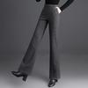 Women's High-Waist Herringbone Micro-Flare Suit Pants