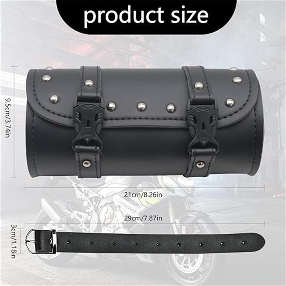 Motorcycle Tool Bag Fork Handlebar Bag Universal Storage Luggage Side Bag Waterproof PU Leather For Harley Touring Softail