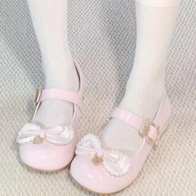 Весна Новые Туфли-лодочки на толстом каблуке Женская мода Круглый носок Неглубокий бант Противоскользящие Износостойкие Туфли Мэри Джейн