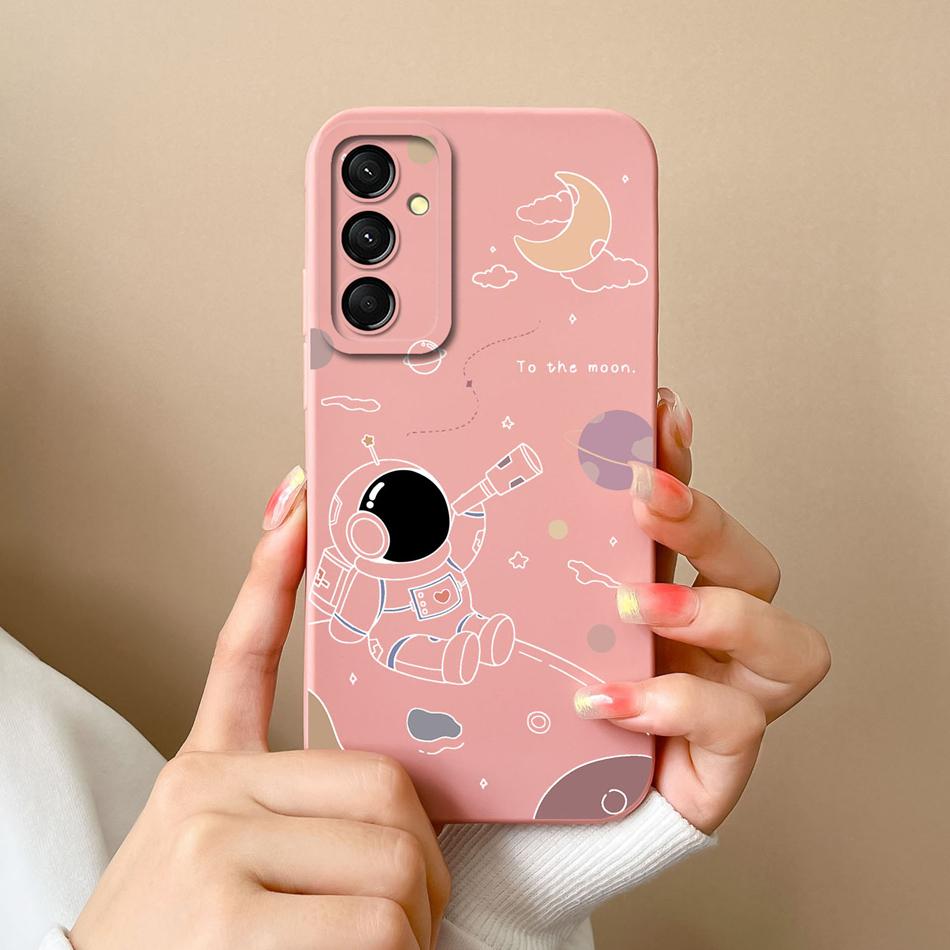 Case For Samsung M35 5G Colorful Flower Bumper For Galaxy M35 Soft Liquid Silicone Camera Protection Anti Choc Phone Back Cover