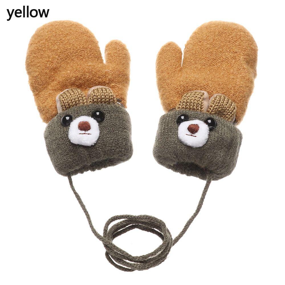 0-3 Years Old Elastic Baby Newborn Thick Warm Knitted Mittens Kids Gloves Cute Cartoon