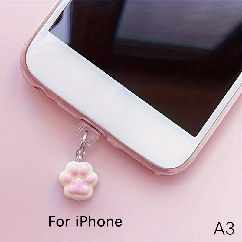 Заглушка для порта зарядки телефона, милая лапка кошки, аксессуар-подвеска для iPhone, интерфейс Type-C