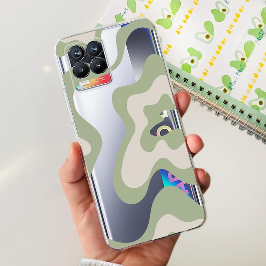 Для Realme 8 Чехол Цветок Мода Кошка Милый Чехол Coques Для Realme 8 Pro Чехлы Для Телефона Чехол Realme8 5G Realme 8i Fundas Мягкий Capa