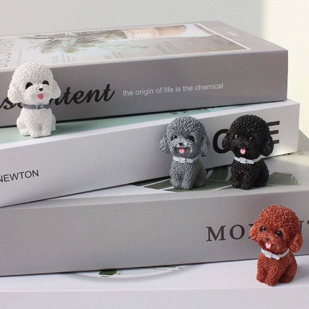 Cute Simulated Dog Figurine Resin Dog Ornament Car Accessories Dog Animal Model  Children Kids