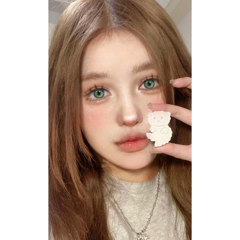 Контактные линзы MillCreek для близорукости, 2 шт., цветные линзы серии Casablanca, зеленые/синие/серые, 14,2 мм, мини-размер, маленький диаметр, 2024 г., новый стиль радужной оболочки, годовое использование