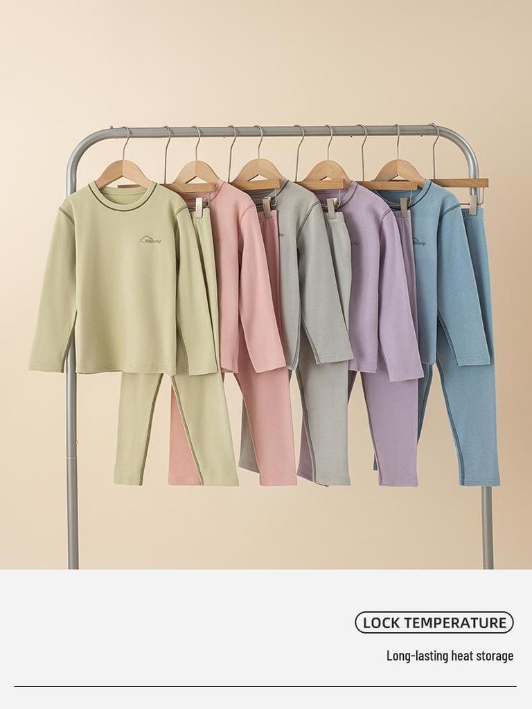 Детский дышащий антибактериальный кашемировый комплект нижнего белья на осень