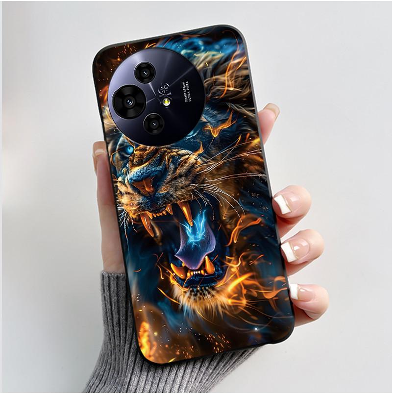 Чехол для TCL 50 NxtPaper 5G / 50 Pro NxtPaper 5G Чехол Роскошный Дракон Милый Крутой Мальчики Девочки Черный Матовый Мягкий Силикон Задняя Крышка