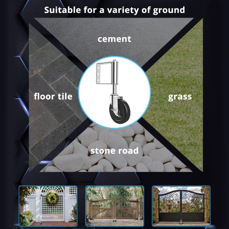 Spring Loaded Gate Caster Replacement Garden Gate Wheel Wear Resistant Gate Spring Shock Absorption Wheel Enduring