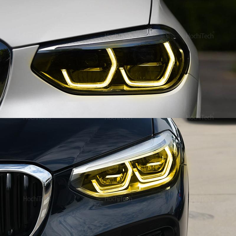 Желтая дневная светодиодная плата DRL 63117466108 Адаптивный светодиодный фарный ангельский глаз для BMW X3 X3M F97 G01 X4 X4M G02 F98 2017-2021