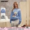 Retro Cat Jacquard Colorblock Pullover Sweater